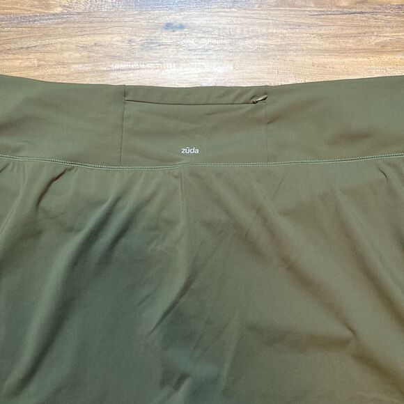 Zuda 2 In 1 Athletic Skirt Legging  Skirted Cropped Leggings Green 3X - Picture 5 of 12